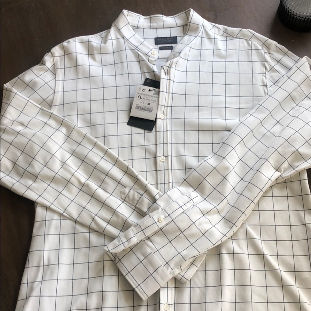 Men’s Zara Granddad Collar Shirt